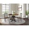 International Concepts 42 in. Solid Wood Round Drop Leaf Pedestal Table with 4 Dining Chairs in Hickory/Washed Coal K45-42DPT-23B-C2-4 - alternate 2